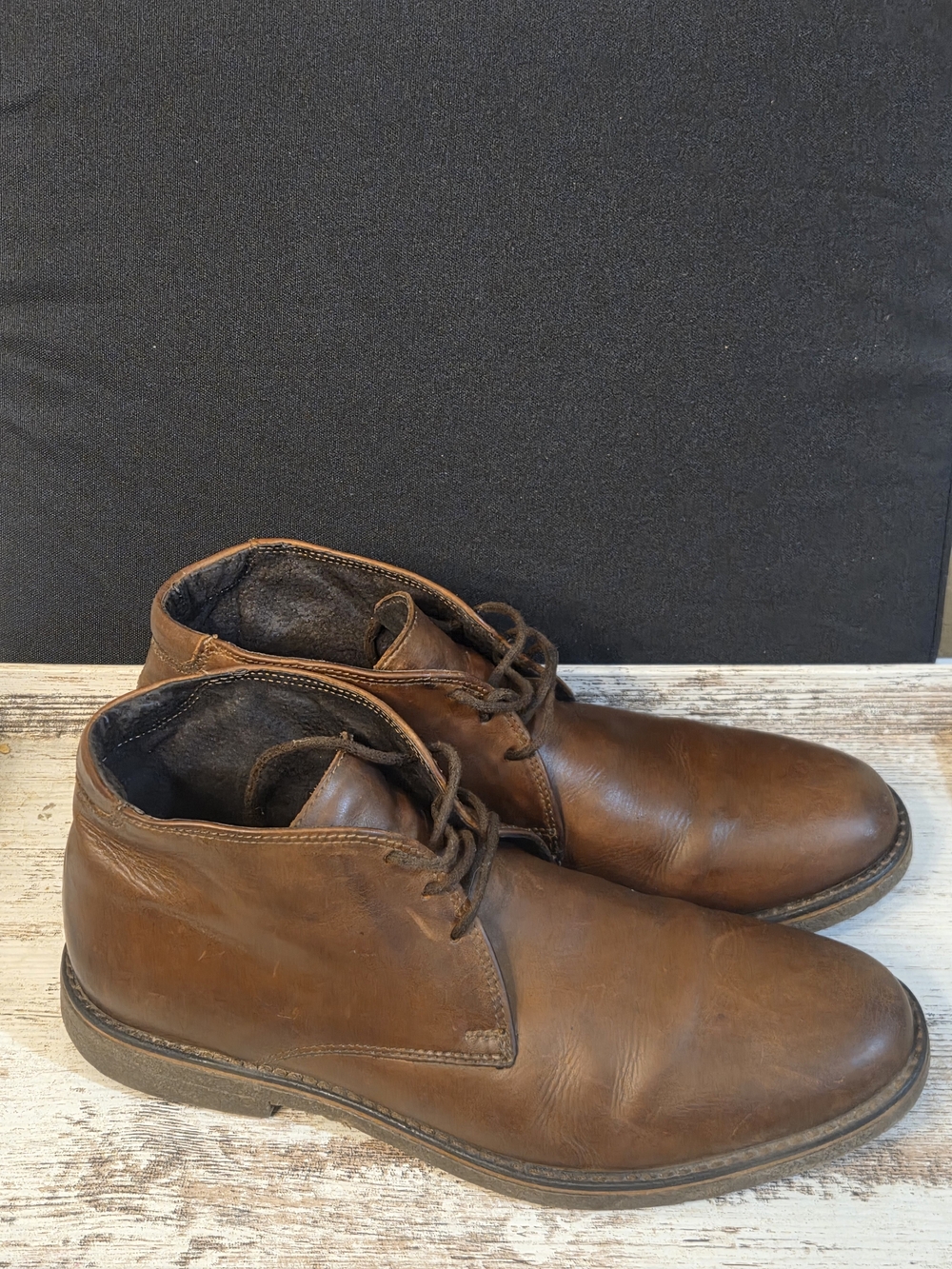 Alfani Brown Leather Chukka Boots - Lace-Up Men's Desert Style
